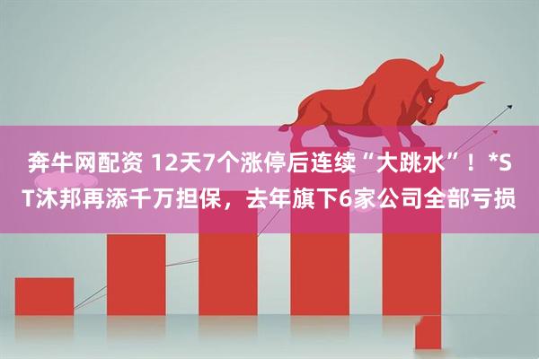 奔牛网配资 12天7个涨停后连续“大跳水”！*ST沐邦再添千万担保，去年旗下6家公司全部亏损