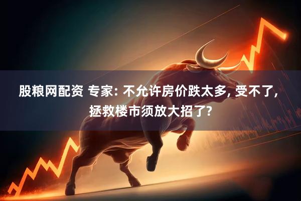股粮网配资 专家: 不允许房价跌太多, 受不了, 拯救楼市须放大招了?