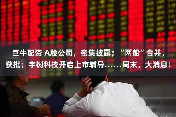 巨牛配资 A股公司，密集披露；“两船”合并，获批；宇树科技开启上市辅导……周末，大消息！