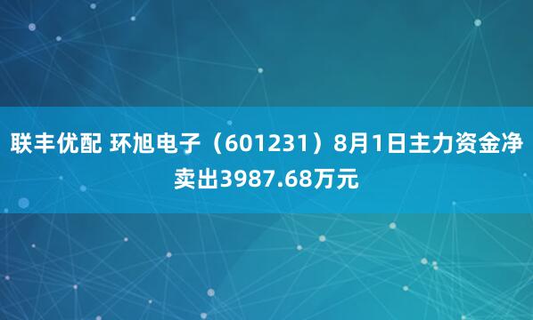 联丰优配 环旭电子（601231）8月1日主力资金净卖出3987.68万元