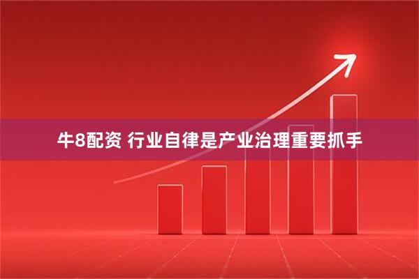 牛8配资 行业自律是产业治理重要抓手
